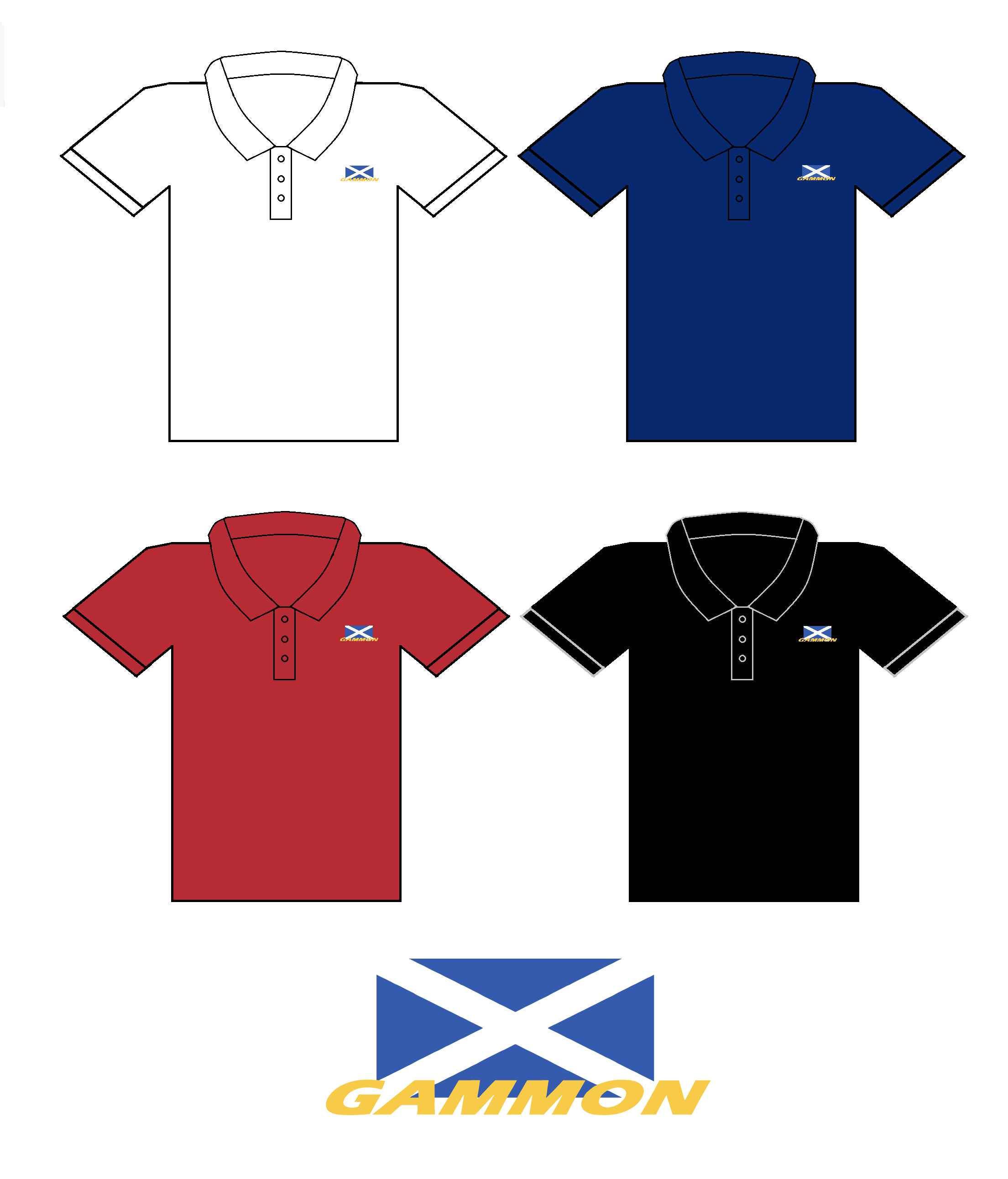 Short sleeve polo with St. Andrew branding.