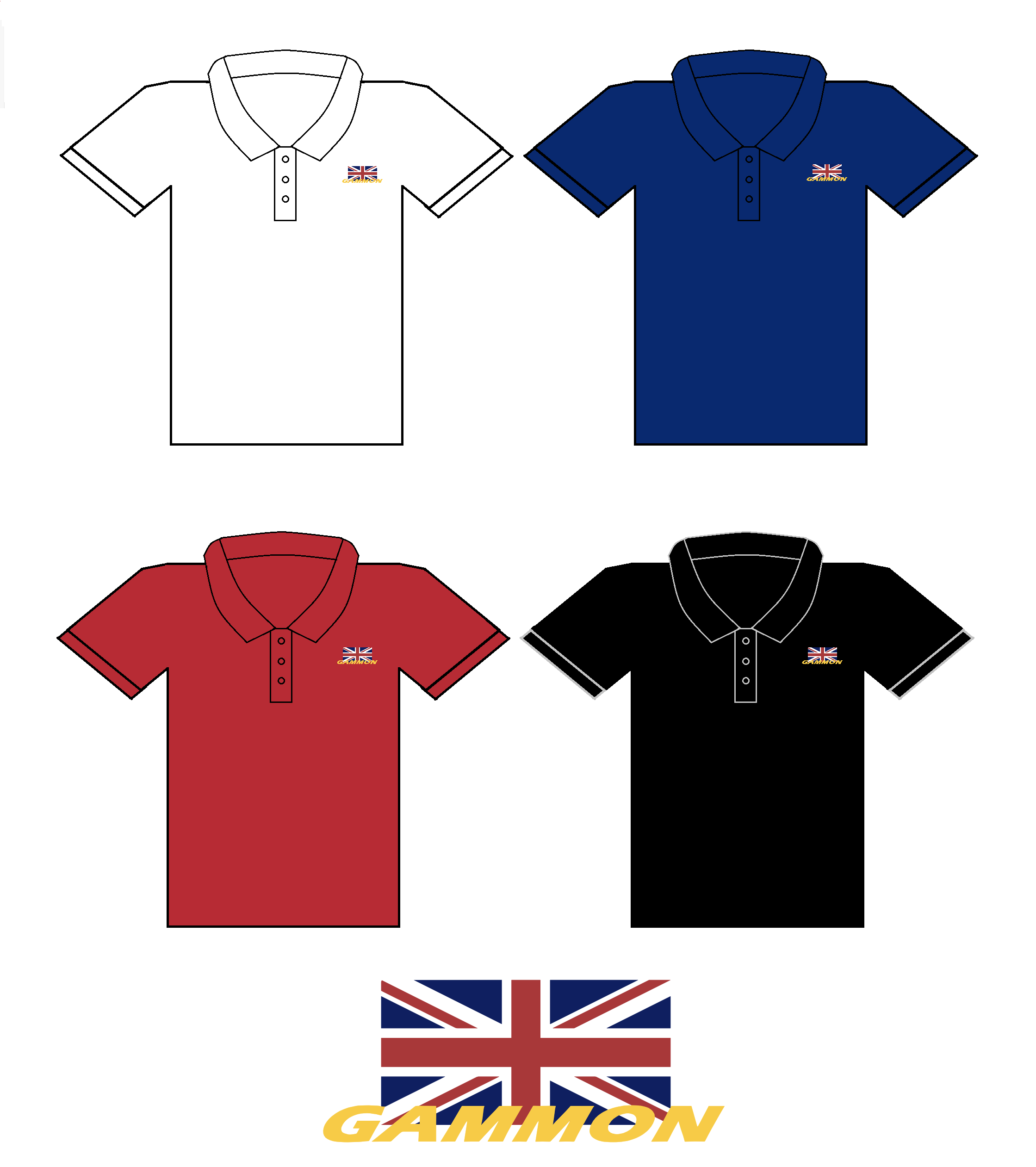 Short sleeved polo with Union Flag logo