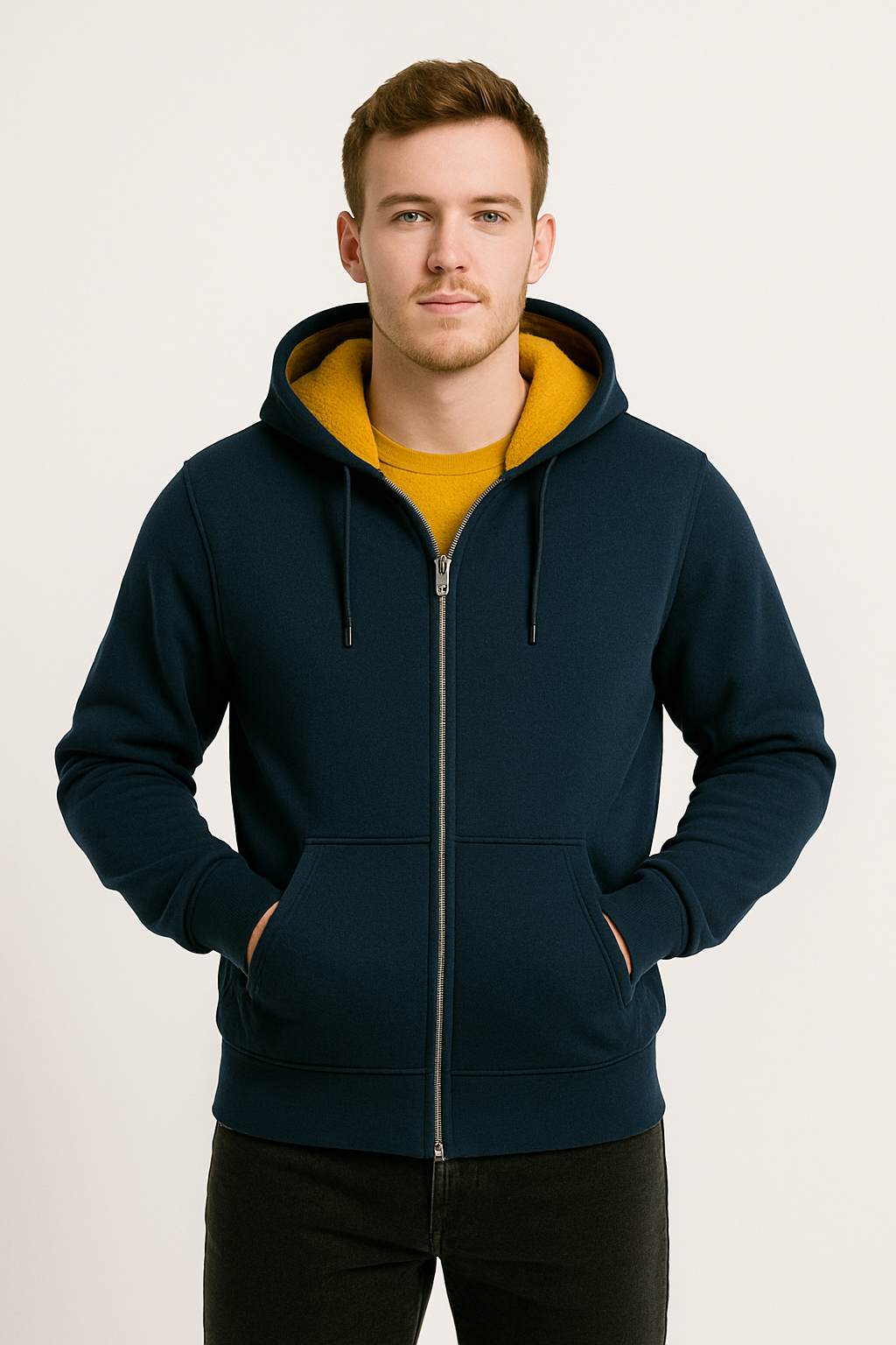 Zipped hoodie with union flag branding