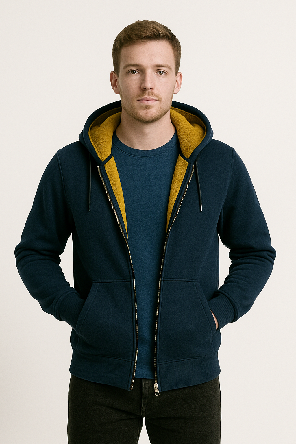 Zipped hoodie with union flag branding