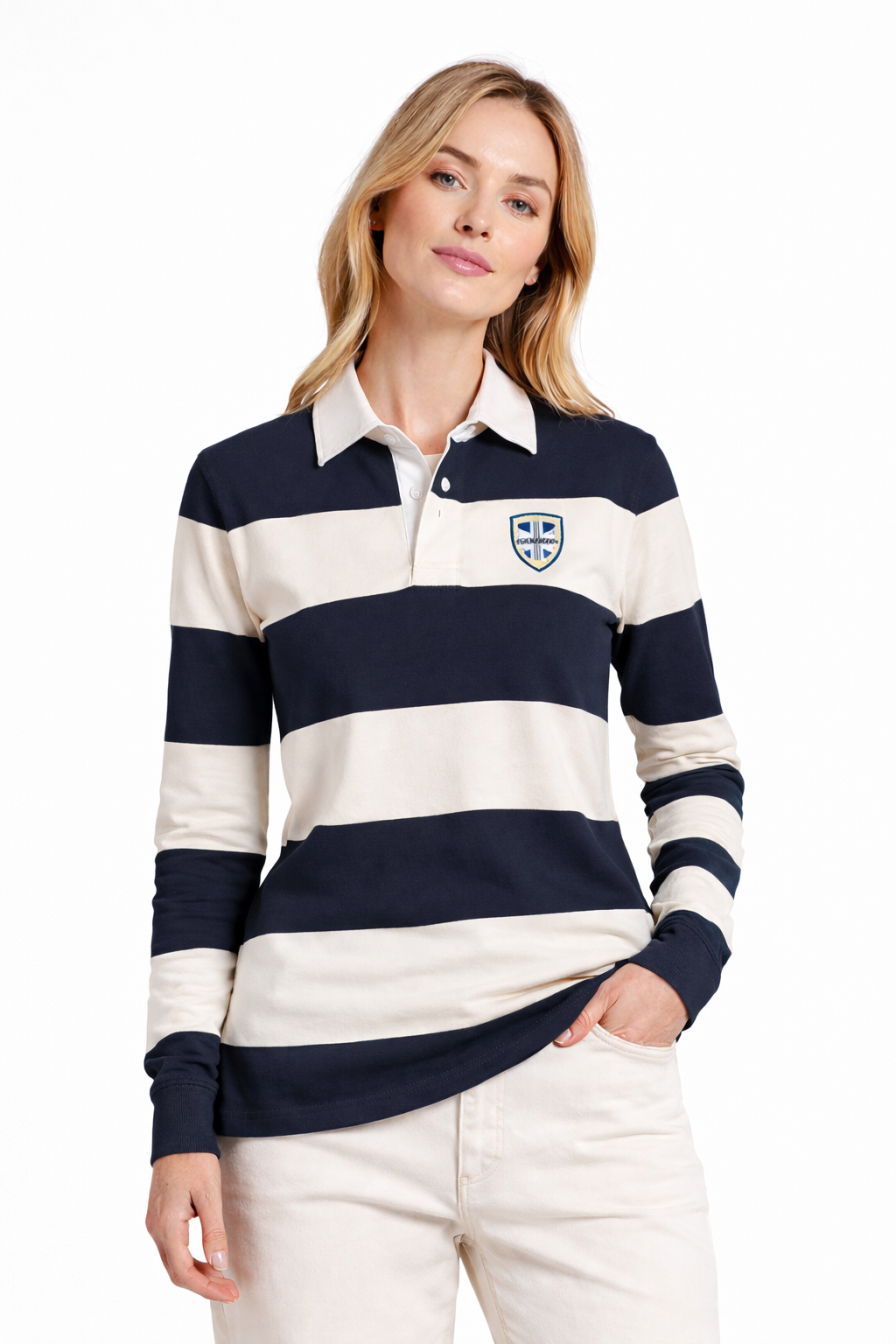 Ladies Navy/Ecru Whitby Sporting Shirt